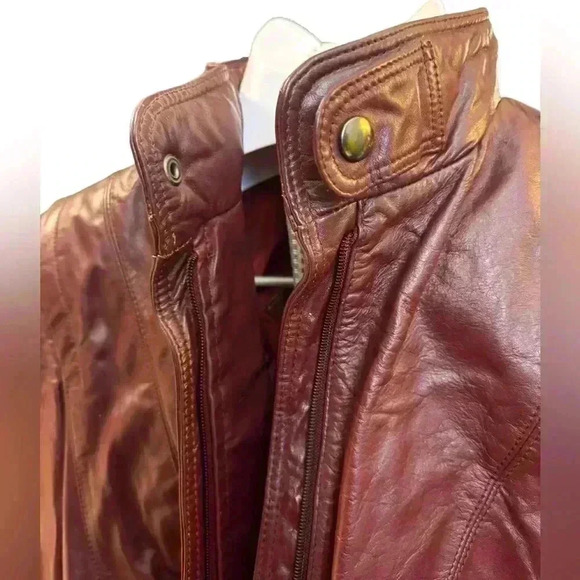 ‼️SOLD‼️ VINTAGE High Sierra Oxblood Genuine Leather Bomber Jacket Size 11-12 - Picture 2 of 10